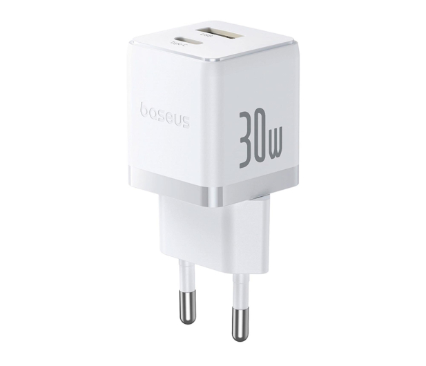 Baseus Ładowarka sieciowa Palm 30W USB-C USB-A biała - 1511064 - zdjęcie